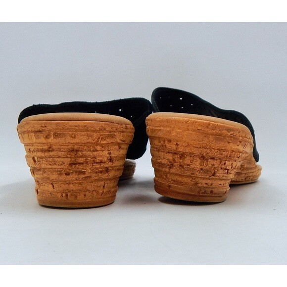 Spring Step Womens Tiffany Black Floral Cutout Leather Thong Sandal Sz 39 (8.5) - Picture 7 of 11